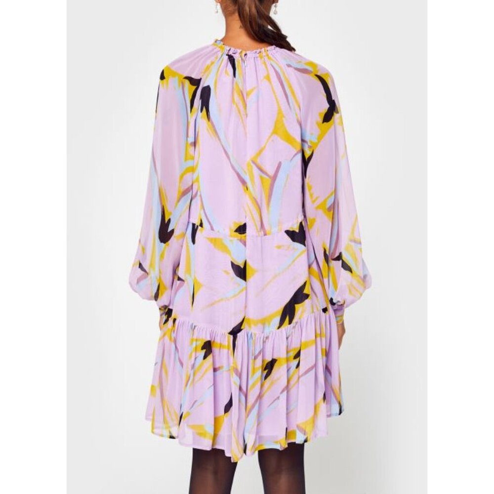 NWT Essentiel Antwerp lilac chiffon Chives print dress - Picture 5 of 10